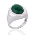 Bague en argent sterling 925 en argent sterling vert Onyx